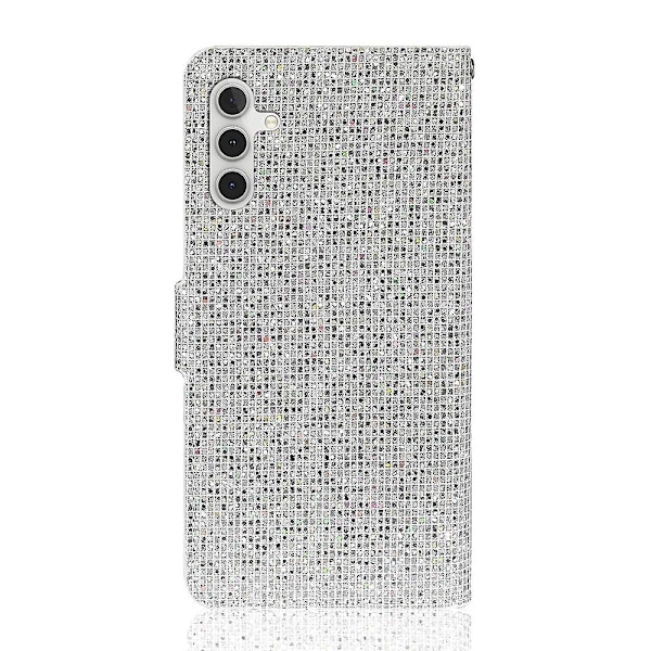 Glitter Puder Läderfodral Kompatibelt med Samsung Galaxy A15 5G-Perfet Silver