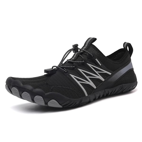 Vann-sko for menn og kvinner - Hurtigtørkende vannsportsko - Aquashoes for svømming, surfing, strand og basseng - Perfekt Black 41