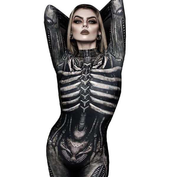 Halloween Decor Bodysuit til kvinder og piger Halloween Decor Costume Print Bodysuit - Perfet S