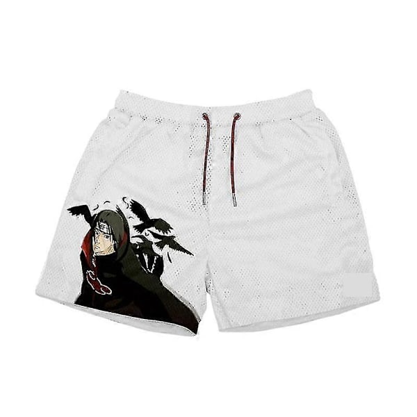 Japanilainen Anime Shortsit Baki Haman Painettu Miesten Katukahvit Shortsit Rento Löysä Miesten Elastinen Vyötärö Mustat Shortsit - Perfet white2 XL