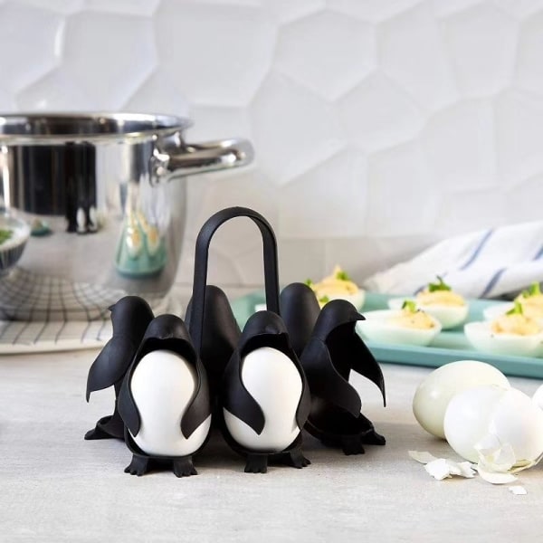 3-i-1 kok, oppbevar og server eggekoker, pingvinformet - Perfet