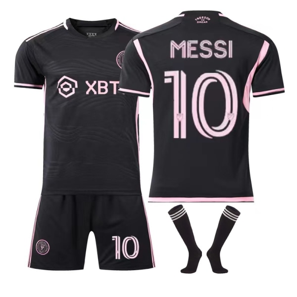 Major League Soccer Messi nr. 10 Miami International trøje Hjemme Ude Fodboldtrøje til voksne børn Sæt bedst udebane - Perfet Away Kids 16(90-100cm)