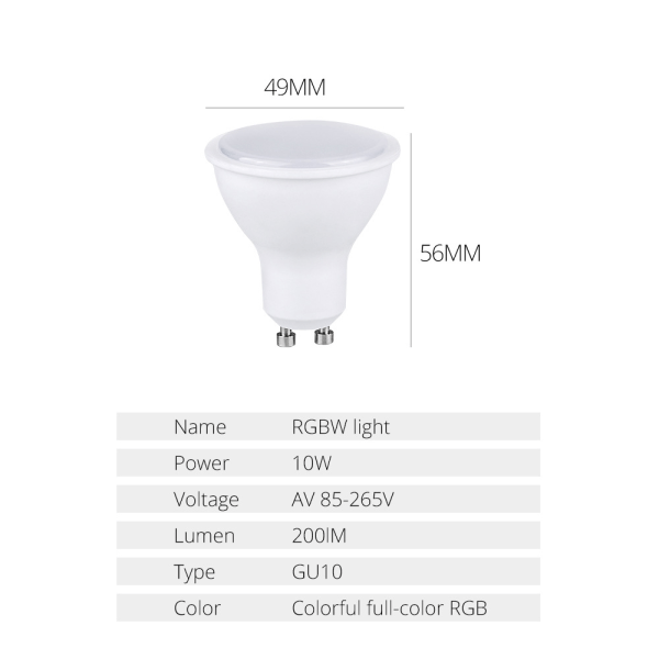 GU10 10W LED-lamppu 2 kpl RGB+ Lämmin valkoinen Kaukosäädin - Perfet