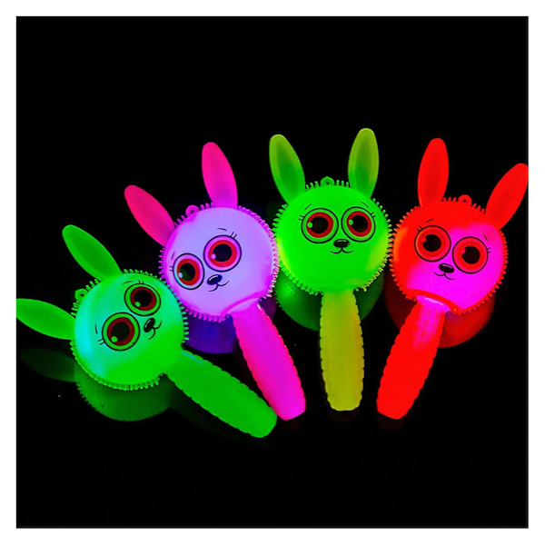 Håndholdt Let Gummi legetøj Finger Dekompressions Stick legetøj Blød Klemme Stress Relief legetøj - Perfekt Luminous Rabbit