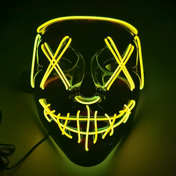 Halloween Enemy Glow Mask Ghost Step Dance Kall Ljus Påsk 8# 27cmX17cm
