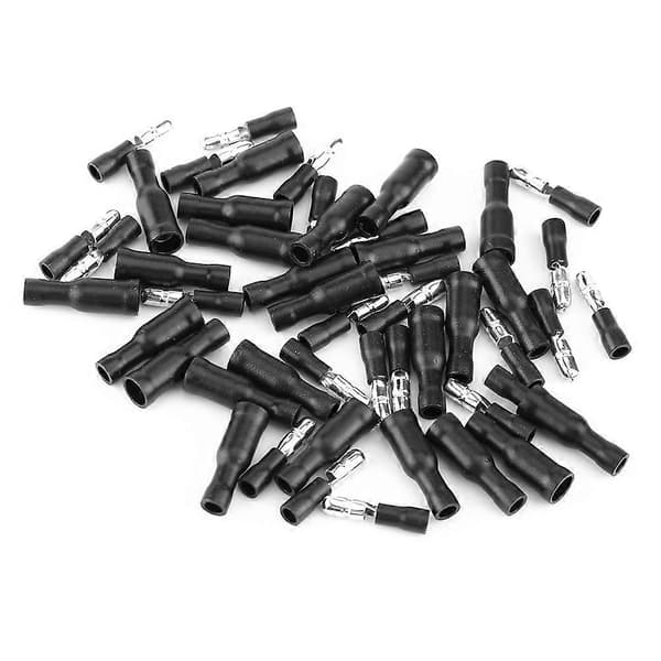 Auto Bil Messing Bullet Stik Han & Hun Ledningsterminaler (Sort)-Perfet