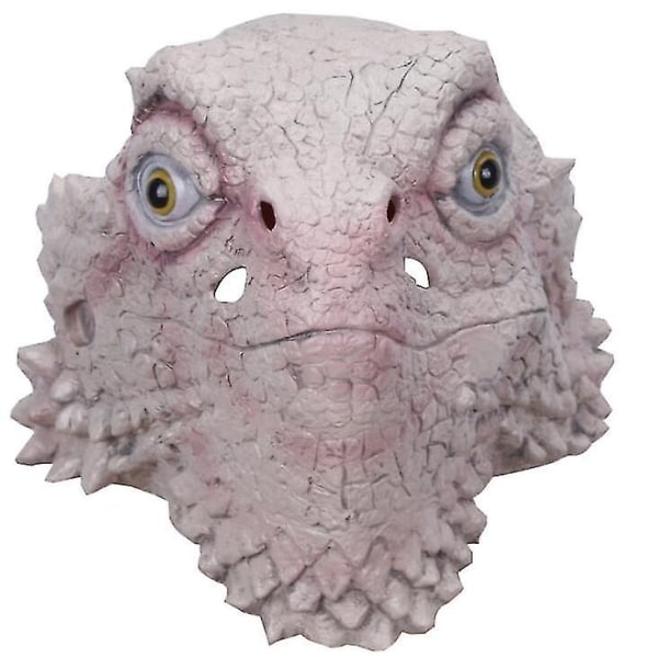 Desert Spiny Lizard Mask Animal Head Mask Halloween-kostyme late som for voksne - Perfet Beige