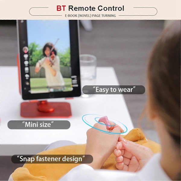 til Scrolling Ring Foto Klikker Fjernbetjening Kamera Kontrol Pause Like Skærmlås Trending Tiktok Vare Kompatibel med IPhone IPad IOS android-Perfet