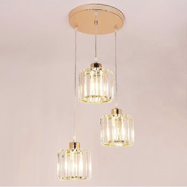 Nordisk Modern LED Taklampa Guld Klar Kristallkrona för Hall, Matsal, Bar, Sovrum-Perfekt