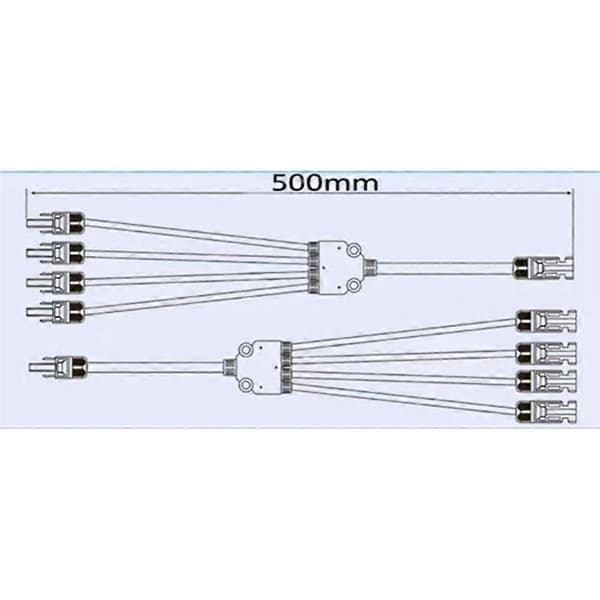 Solarkontakter 4 til 1 Panelkabel Fotovoltaisk Kontaktadapter - Perfet
