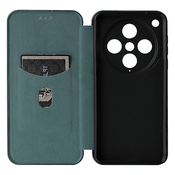 til Oppo Find X8 Pro 5G Etui Kulfibertekstur Stødsikkert PU Læder Telefoncover - Grøn-Perfet Green