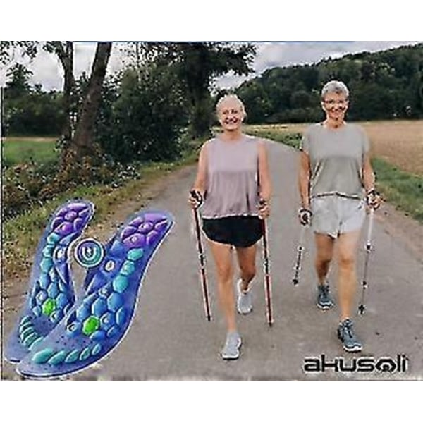 Akusoli Magneettiset Kengät Akupainanta-pohjalliset Kipuun EU35-47(30cm)-Perfet