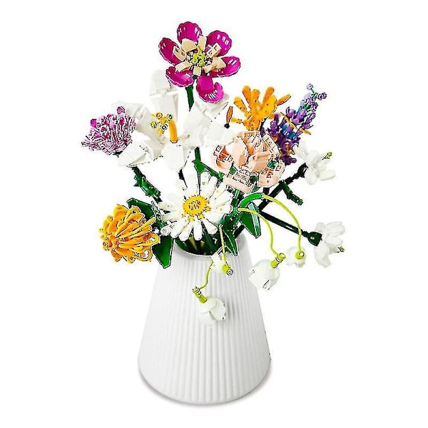 Romantisk Blomsterbukett Byggekloss Lekesett DIY Hjemmedekorasjon Potteplante Illustrasjon - Perfekt Clivia