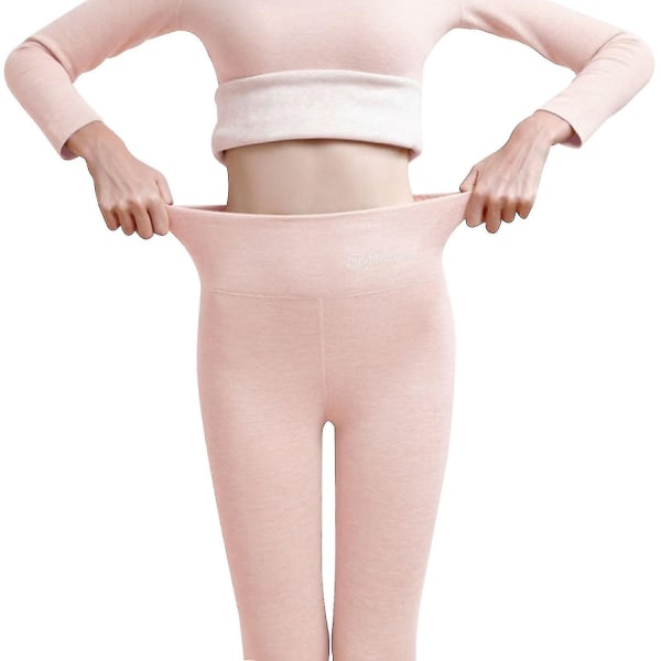 Casual Varme Vinter Solid Bukser, Soft Clouds Fleece Leggings, Vinter Leggings Til Kvinder Pink XL