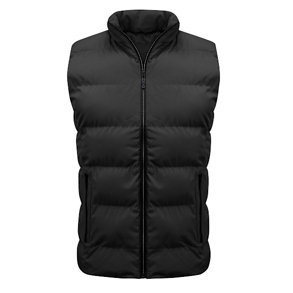 YOUTHUP Herrar Västar Casual Utomhus Quiltat Vinter Ärmlös Bodywarmer-Perfet Black XL