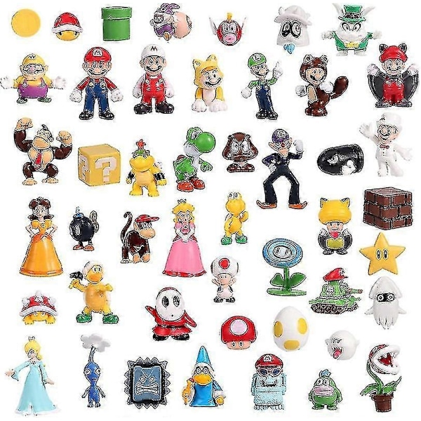 48 st Super Mario Bros Action Figur Docka Leksats Figurin Gåva-Perfekt