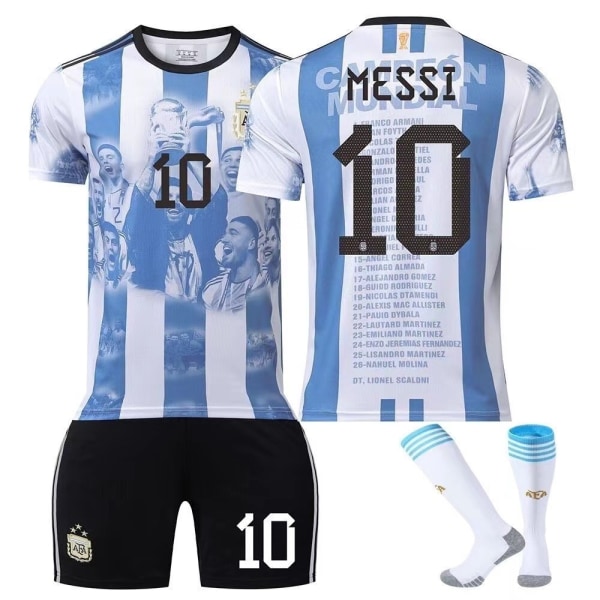 24Argentina World Cup Championship Commemorative Edition-tröja - Perfet NO.10with socks XS