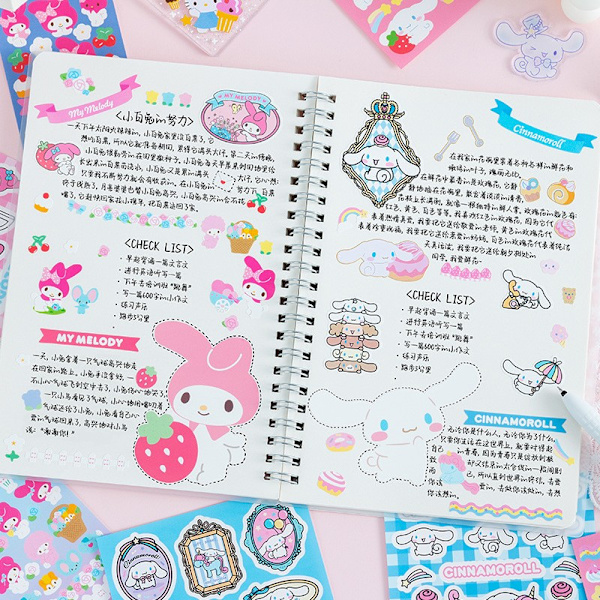 Sunny Day Sanrio e Thing Supply Station -sarjan sarjakuva - Perfet A6