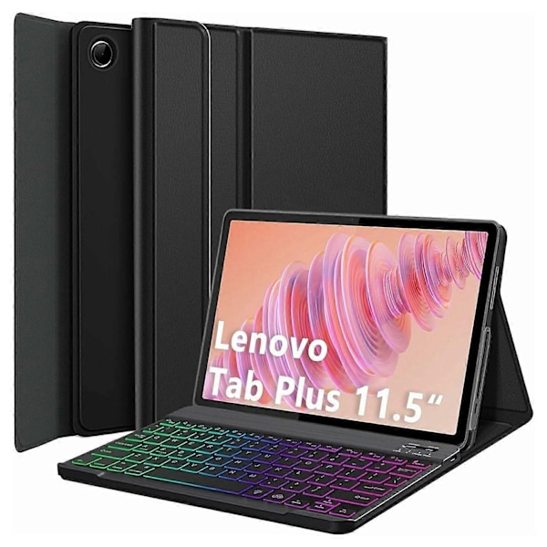 RGB-P11.5 Kompatibel med Tab Plus 11.5 Tum 2024 (TB351FU) RGB Bakgrundsbelyst Bluetooth-kompatibelt Tangentbord Läder Ca-Perfet