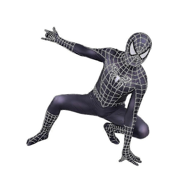 Halloween Mænds Sort Remy Spiderman Cosplay Kostume Venom Symbiote Remy Dragt Zentai Bodystocking Voksen-Perfekt Hood Jumpsuits XS