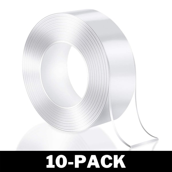 Genanvendelig Nano Tape Dobbeltsidet Transparent 2 m - Perfet 10-Pack