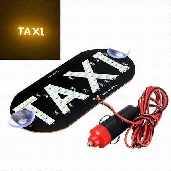 LED 12V Super Bright Auto Køretøjer Forrude Bil Taxa Skilt Lys Kabine Indikator Plastik Taxa Lys Bil Belysning Kabine Service Forrude Skilt - Perfekt Yellow