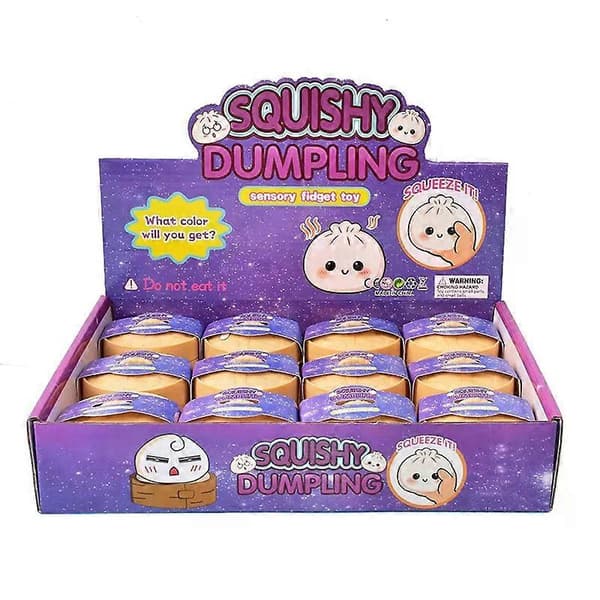 Farverige dumpling-formede stressaflastende bolde, nye håndlavede stressaflastende bolde fra 2026, bløde og formbare kæmpe regnbue-mysterium complete set（12PC）