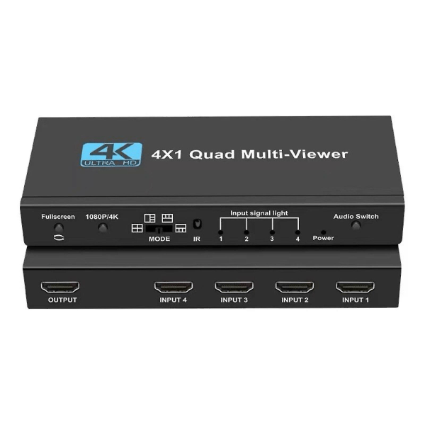 4k Hdmi Multi-viewer 4x1 Quad Screen Viewer 4in1 saumaton HDMI Switcher Switch - Perfet