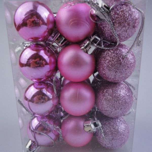 24 st julgranskula hängande prydnader Hemfestinredning Pink 24pcs