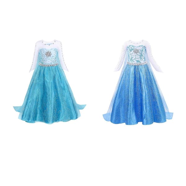 Barn Flickor Blå Klänning Kostym Prinsessklänningar Fancy Cosplay-Perfekt Blue 120