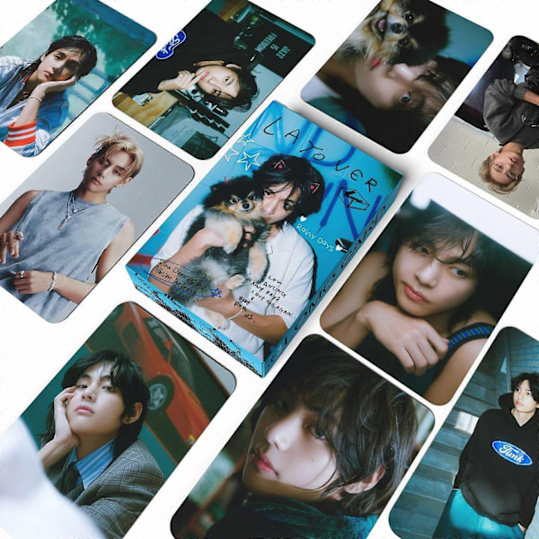 55 BTS V Lomo Kort Solo Album Layover Støtte Omgivende Guld Taiheng Samlekort - Perfekt