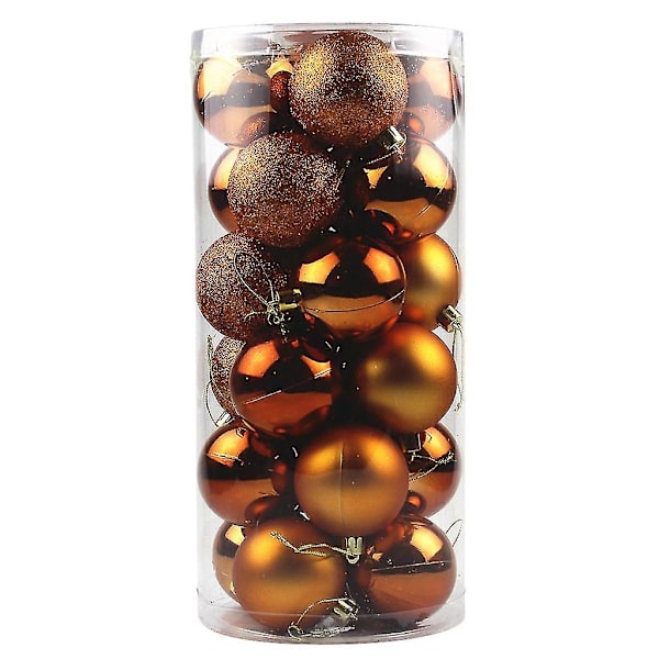 24 Julekugler i en Spand 6cm - Perfekt Bronze