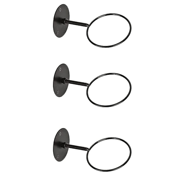 3 stk Veggmontert ball stativer Jern Basketball Oppbevaring Display Holder Fotball Rugby Hengende stativ Plassbesparende- Perfet Black 3pc