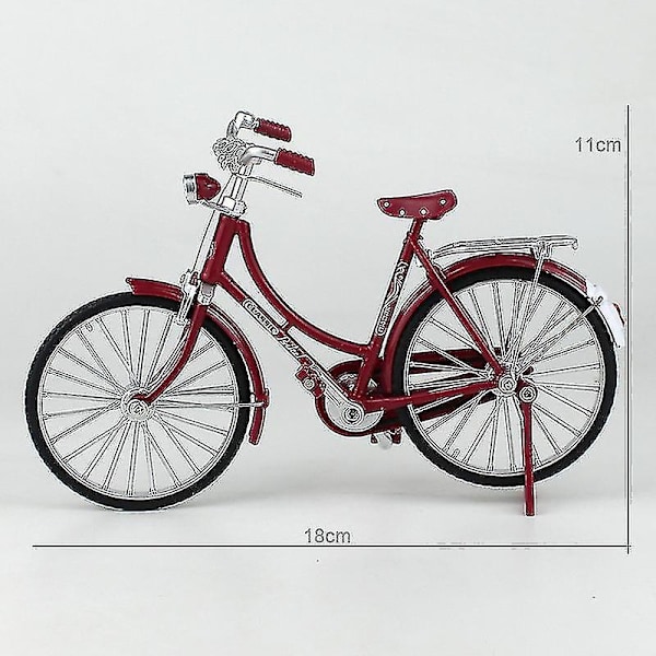 1:10 Legering Klassisk Retro Cykel Modell Ornament-Perfekt Red Woman Style
