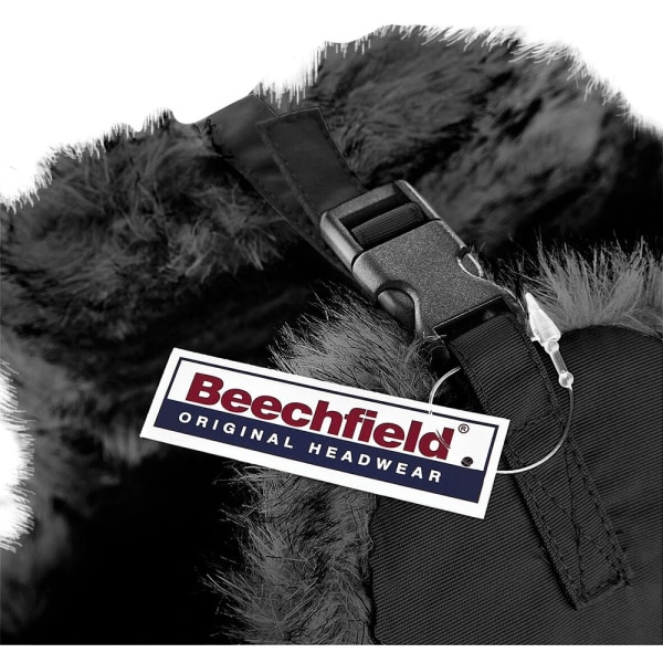 Beechfield Unisex Thermal Winter Sherpa Trapper Hat Black - Perfet Black L/XL