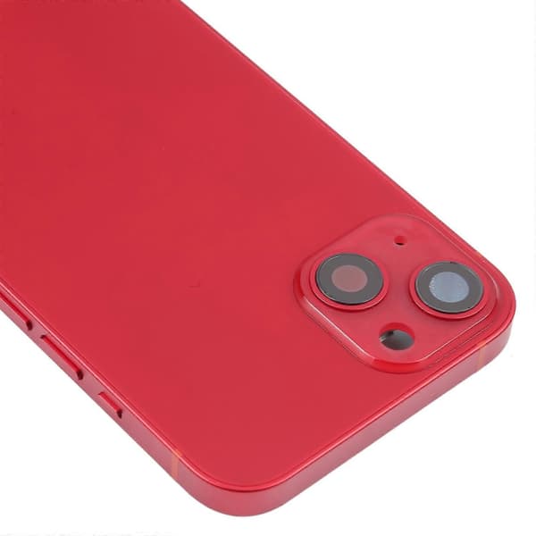 Kompatibel med iPhone 13 Batterideksel Bak med Sideknapper & SIM-kortbrett & Strøm + Volum Flex Kabel & Trådløs Lader Modul-Perfekt Red