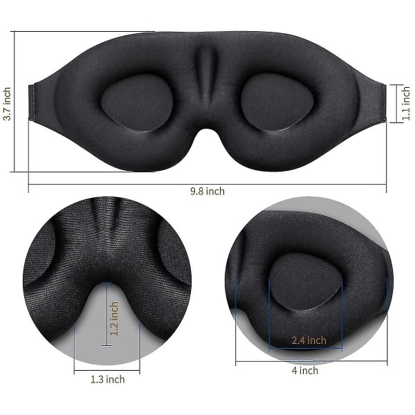 3D-nukanaamio Memory Foam Sleeping Blindfold Valoa estävä cover säädettävällä hihnalla - Perfet