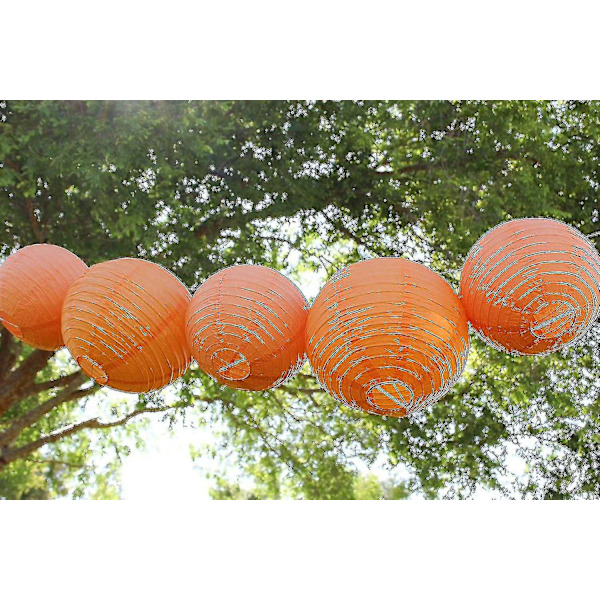 12 stk Papirlykter Multifargede Dekorative Runde Papirlykter for Festivalfest Jubileum med 4 Størrelser - Perfekt Orange Red