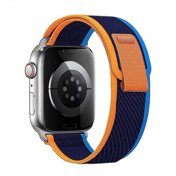 Egnet for Trail Loop Strap for Apple Watch Band Ultra 8 7 6 5 3 Klokke 49mm 45mm 40mm 44mm 41mm 42mm 38mm Nylon Correa armbånd Iwatch Series Watch Blue with orange 38mm 40mm 41mm