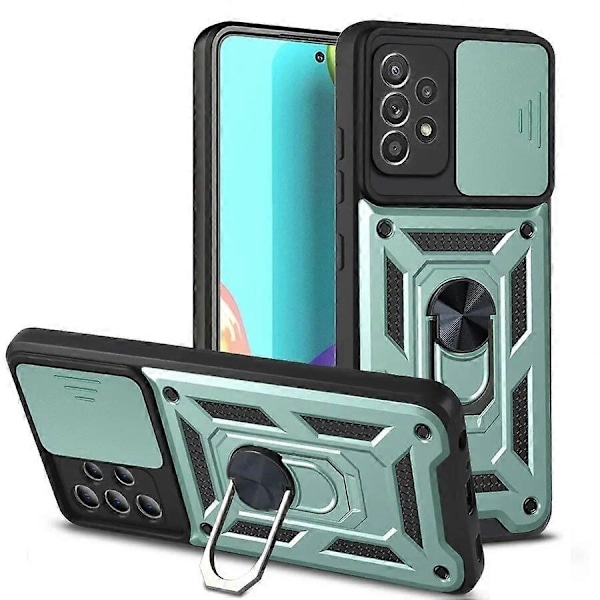 Armor Støtsikker Magnetisk Ring Stativ Holder Deksel for Samsung Galaxy S24 S23 S22 S21 Ultra S24 Plus S20FE Note 20 10 Linsebeskyttelse - Perfekt Green For Galaxy S10 Plus