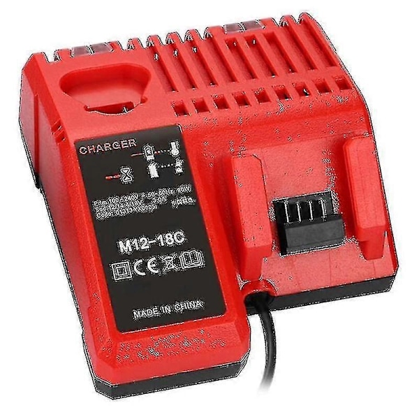 M12-18c Li-ion Batterilader Kompatibel med Milwaukee 12v 14.4v 18v C1418c 48-11-1815/1828/1840 M18 M14 M12 Cisea Litiumbatteri-B5-Perfet