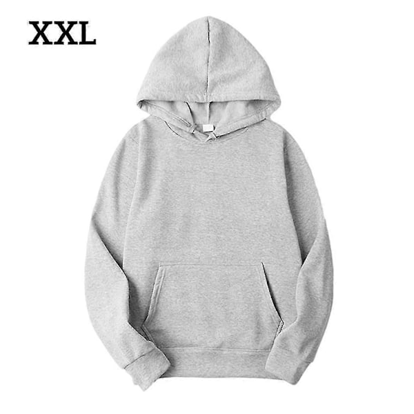 Unisex Bomuldstrøje med Snørehætte - Perfekt Light Grey XXL