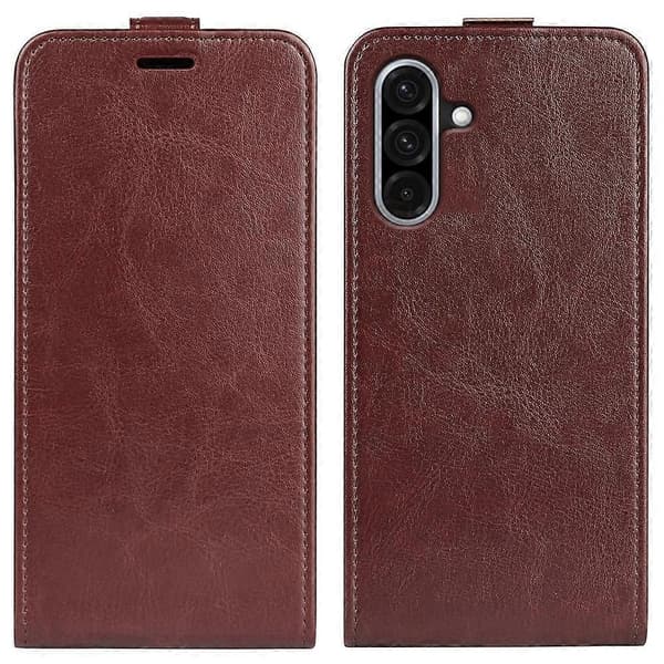 Kompatibel med R64 Textur Vertikal Flip Läder Telefonfodral-Perfet Brown