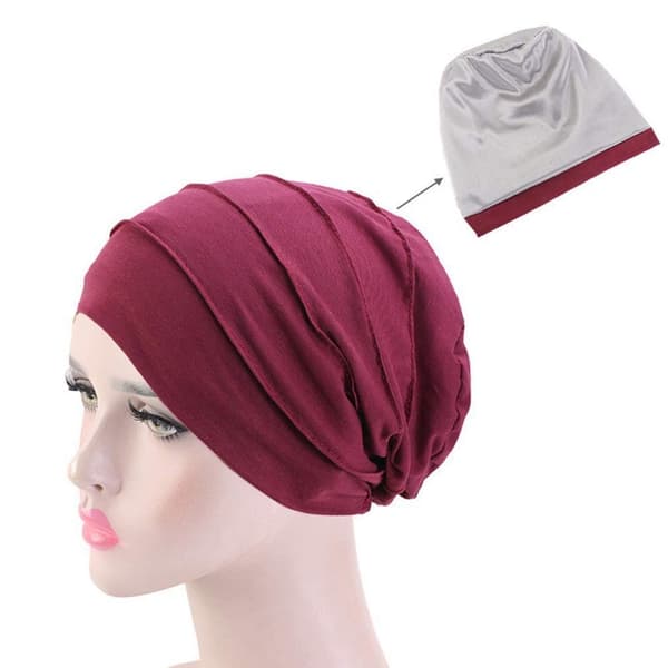 3-pack Dam Bomullsbandana Hattar med Sidenfoder - Perfekt