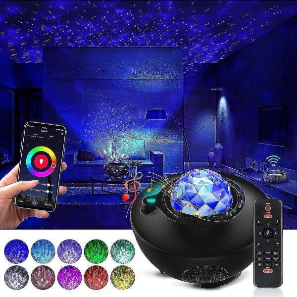 Galaxy Projector Star Ocean Light Med Bluetooth-musikkhøyttaler - perfekt