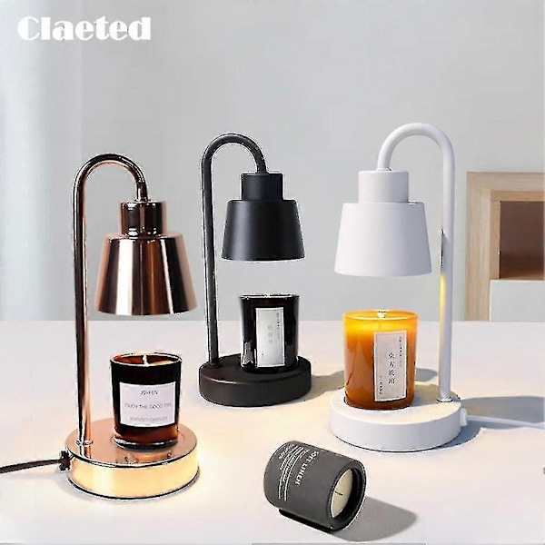 Electric Candle Melting Table Lamp Retro Candle Heating Lamp Safe Candle Melt Warmer Light Dimming Switch for Bedroom Decoration-Perfet Gold AU Plug