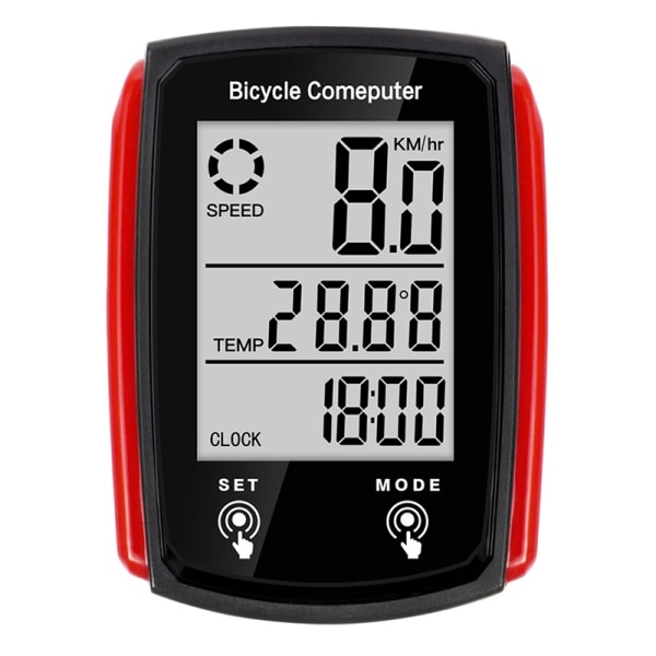 cykelhastighetsmätare och vägmätare Vattentät med LCD - Perfet Black