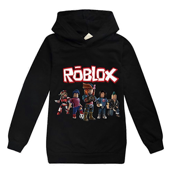 ROBLOX Speltryckta Hoodies Barn Pojkar Flickor Långärmad Huvtröja Pullover Sweatshirt Casual Toppar Present-Perfekt Black 11-12 Years