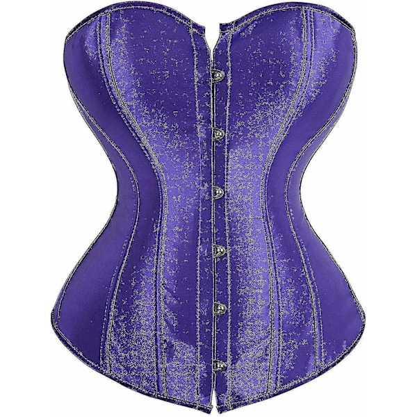 Kvinners Bustier Korsett Topp Sexy Lingerisett Svart Satin Midje Cincher-Perfet Peacock blue Xx-large