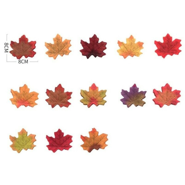Varastossa 100 Mixed Artificial Autumn Vaahteranlehtiä Silkki Syksy, sisustus - Perfet Färg